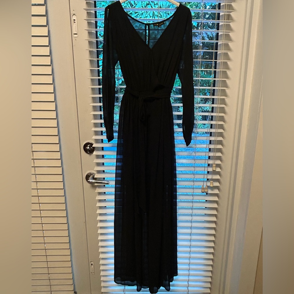 Miss California Sheer Black Maxi Dress – Size Small – NWT